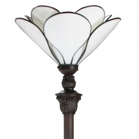 25LL-6219 Lampada da terra Tiffany Ø 31x183 cm  Bianco Vetro Plastica Lampada da terra