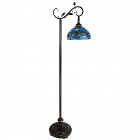 25LL-6241 Floor Lamp Tiffany 152 cm Blue Brown Plastic Glass Round Standing Lamp