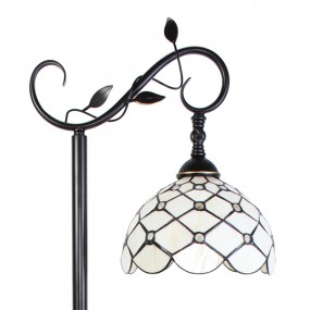 25LL-6244 Tiffany Stehlampe 152 cm Braun Beige Glas Stehleuchte