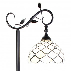 25LL-6244 Tiffany Stehlampe 152 cm Braun Beige Glas Stehleuchte