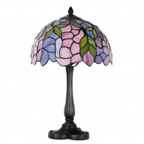 25LL-6308 Tiffany Tafellamp  Ø 30x50 cm Roze Glas Tiffany Bureaulamp