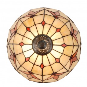 25LL-6309 Lampada da tavolo Tiffany Ø 35x53 cm Beige Vetro Lampada da scrivania Tiffany