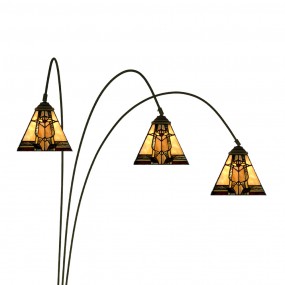 25LL-6321 Lampadaire Tiffany 200 cm Beige Verre Lampe sur pied