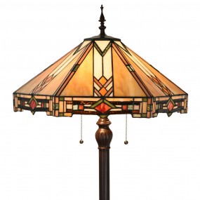 25LL-6324 Lampadaire Tiffany Ø 40x61 cm Beige Verre Lampe sur pied