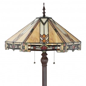 25LL-6324 Lampadaire Tiffany Ø 40x61 cm Beige Verre Lampe sur pied