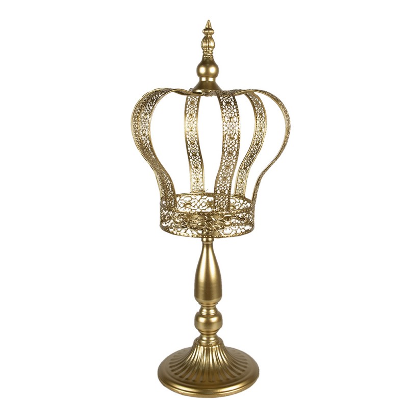 6Y5421 Candle holder Crown Ø 26x57 cm Gold colored Iron Candlestick