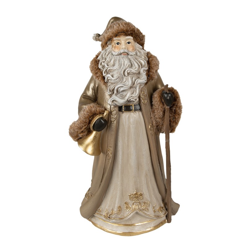6PR3954 Figur Weihnachtsmann 34 cm Braun Polyresin Weihnachtsfiguren