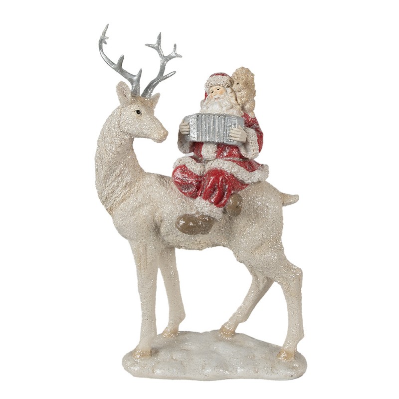 6PR3955 Figurine Santa Claus 31 cm Red White Polyresin Christmas Figurines