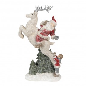 26PR3956 Figur Weihnachtsmann 33 cm Rot Weiß Polyresin Weihnachtsfiguren