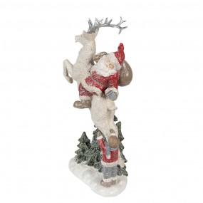 26PR3956 Figurine Père Noël 33 cm Rouge Blanc Polyrésine Figurines de Noël