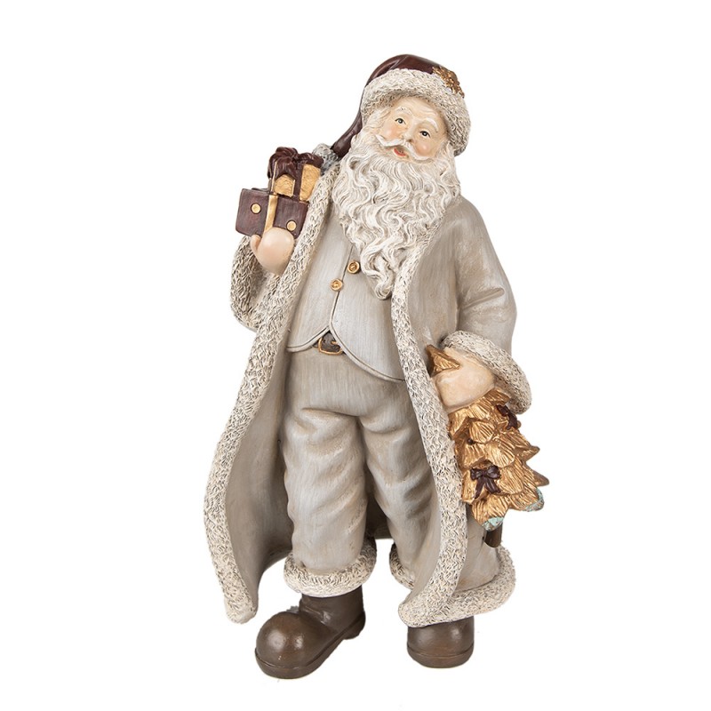 6PR4934 Figurine Santa Claus 25 cm Grey Polyresin Christmas Figurines