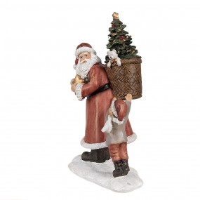 26PR4940 Statuetta Babbo Natale  19 cm Rosso Poliresina Statuetta de Natale