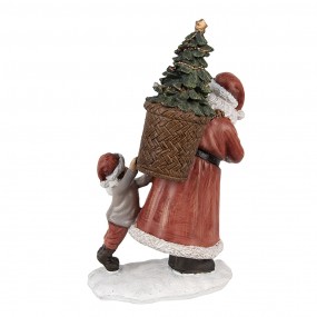 26PR4940 Statuetta Babbo Natale  19 cm Rosso Poliresina Statuetta de Natale