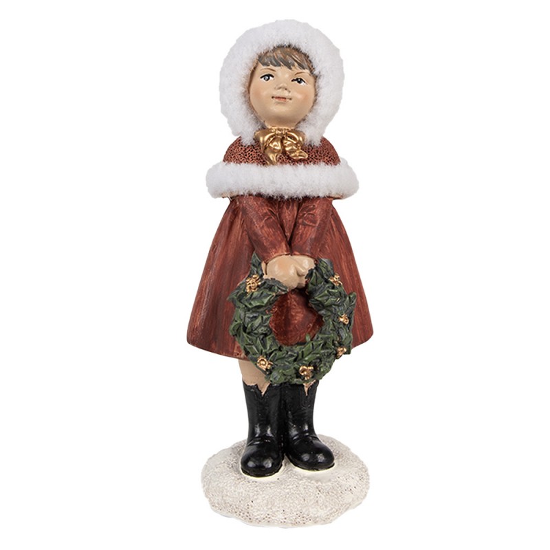 6PR4948 Figur Kind 13 cm Rot Polyresin Weihnachtsfiguren