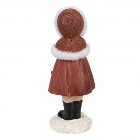 26PR4948 Beeld Kind 13 cm Rood Polyresin Kerstfiguren