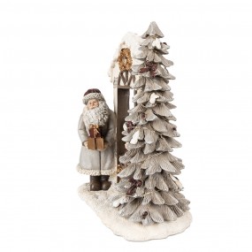 26PR4950 Christmas Decoration with LED Lighting Santa Claus 22x10x23 cm White Polyresin