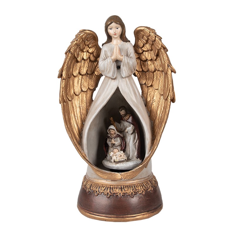 6PR4954 Music box Angel 23 cm Gold colored Polyresin Nativity Scene