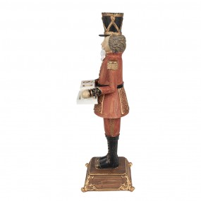 26PR4955 Beeld Notenkraker 32 cm Rood Polyresin Kerstfiguren