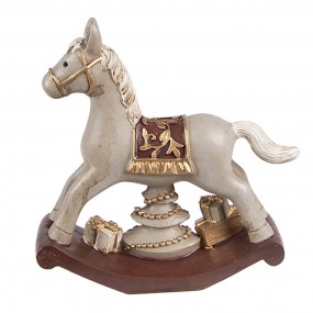 26PR4970 Figurine Rocking Horse 11 cm Grey Polyresin Christmas Figurines