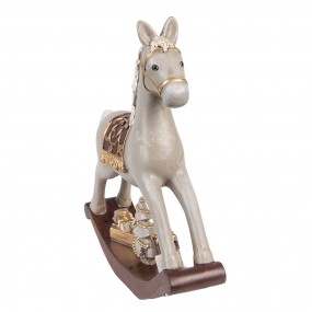 26PR4971 Figurine Cheval à bascule 18 cm Gris Polyrésine Figurines de Noël