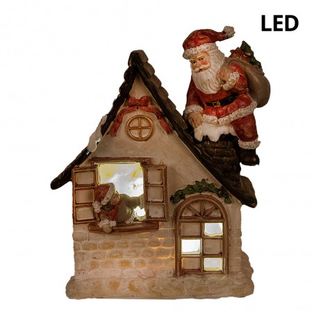 mit 16x8x19 Weiß cm Polyresin 6PR4956 Weihnachtsdekoration LED-Beleuchtung Haus