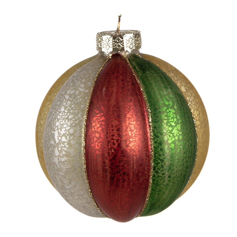 6GL4338 Christmas Bauble Ø 10 cm Red Green Glass Christmas Tree Decorations