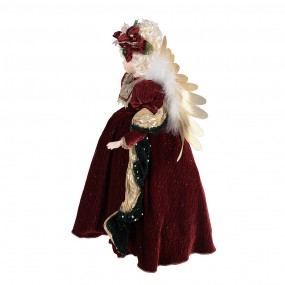 250764 Christmas Decoration with LED Lighting and Music Angel 65 cm Red Plastic