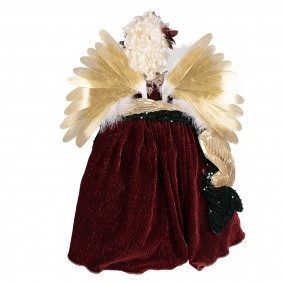 250764 Christmas Decoration with LED Lighting and Music Angel 65 cm Red Plastic