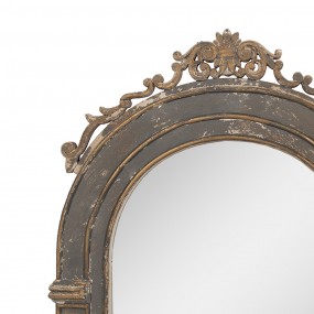 252S297 Mirror 73x7x115 cm Grey Beige Glass Wood Wall Mirror