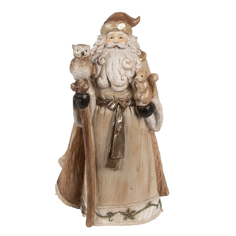 6PR3953 Figurine Santa Claus 23 cm Brown Polyresin Christmas Figurines
