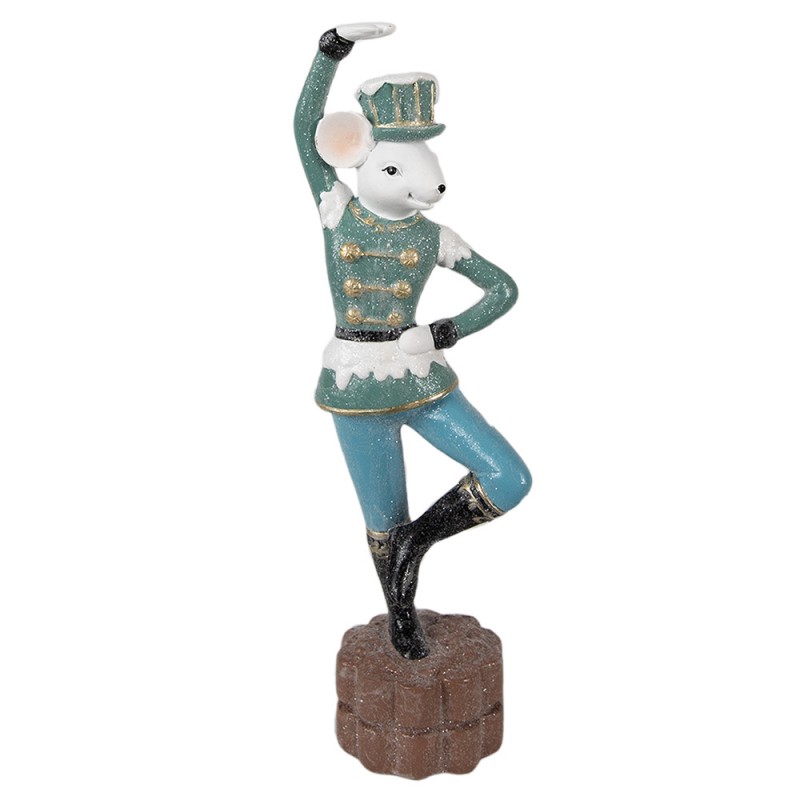 6PR3961 Statuetta Mouse 26 cm Blu Poliresina Statuetta decorativa