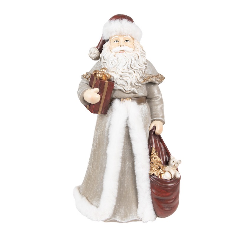 6PR4942 Figurine Père Noël 31 cm Gris Polyrésine Figurines de Noël