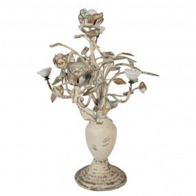 26Y5456 Candle holder 48 cm Beige Iron Flowers Candle Holder