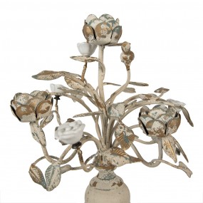 26Y5456 Candle holder 48 cm Beige Iron Flowers Candle Holder