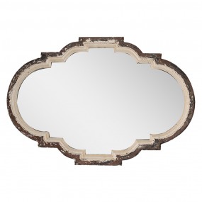 252S300 Mirror 63x4x91 cm Brown Beige Wood Glass Wall Mirror