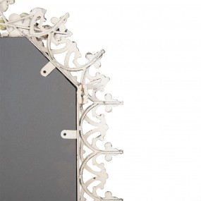 252S302 Spiegel 63x93 cm Grau Grün Metall Glas Blumen Wandspiegel