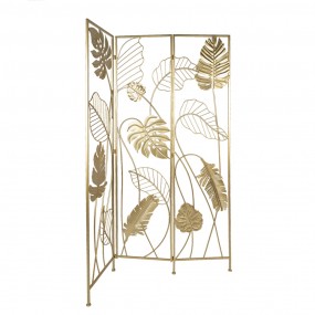 25Y1164 Room Divider 124x2x181 cm Gold colored Iron Leaves Folding Screen