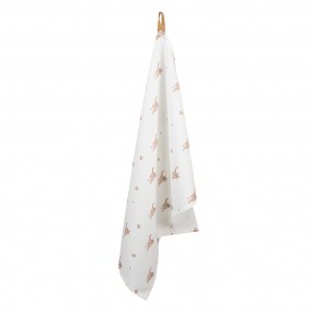 2KCS42-1 Tea Towel  50x70 cm Beige Brown Cotton Cats Rectangle Kitchen Towel