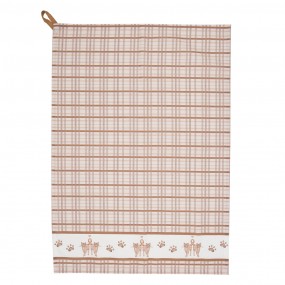 2KCS42-2 Tea Towel  50x70 cm Brown Beige Cotton Cats Rectangle Kitchen Towel