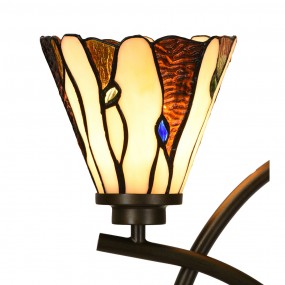 25LL-6315 Lampada da tavolo Tiffany 46x28x63 cm Beige Vetro Lampada da scrivania Tiffany