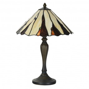 25LL-6317 Lampada da tavolo Tiffany Ø 35x53 cm Beige Vetro Lampada da scrivania Tiffany