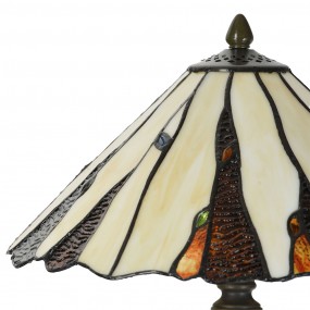 25LL-6317 Lampada da tavolo Tiffany Ø 35x53 cm Beige Vetro Lampada da scrivania Tiffany