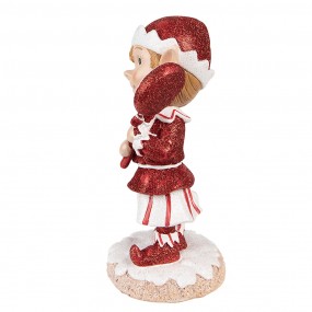 26PR4902 Statuetta decorativa di Natale Elfo 20 cm Rosso Poliresina