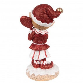 26PR4902 Statuetta decorativa di Natale Elfo 20 cm Rosso Poliresina
