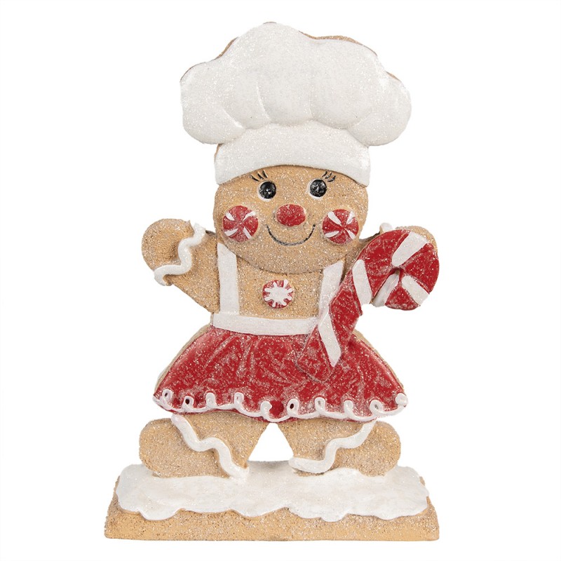 6PR4903 Christmas Decoration Figurine Gingerbread man 22 cm Brown Polyresin