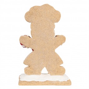 26PR4903 Statuetta decorativa di Natale Uomo di pan di zenzero 22 cm Marrone Poliresina