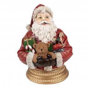 26PR4908 Statuetta decorativa di Natale Babbo Natale  29 cm Rosso Poliresina