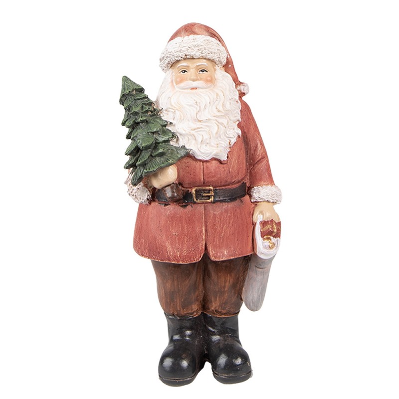 6PR4960 Statuetta Babbo Natale  14 cm Rosso Poliresina Statuetta de Natale