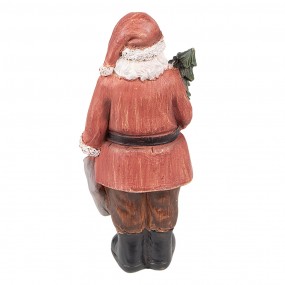 26PR4960 Statuetta Babbo Natale  14 cm Rosso Poliresina Statuetta de Natale