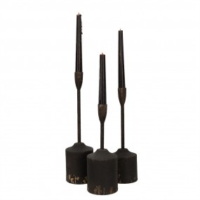 26Y5474 Candleholder set of 3 35/30/25 cm Black Iron